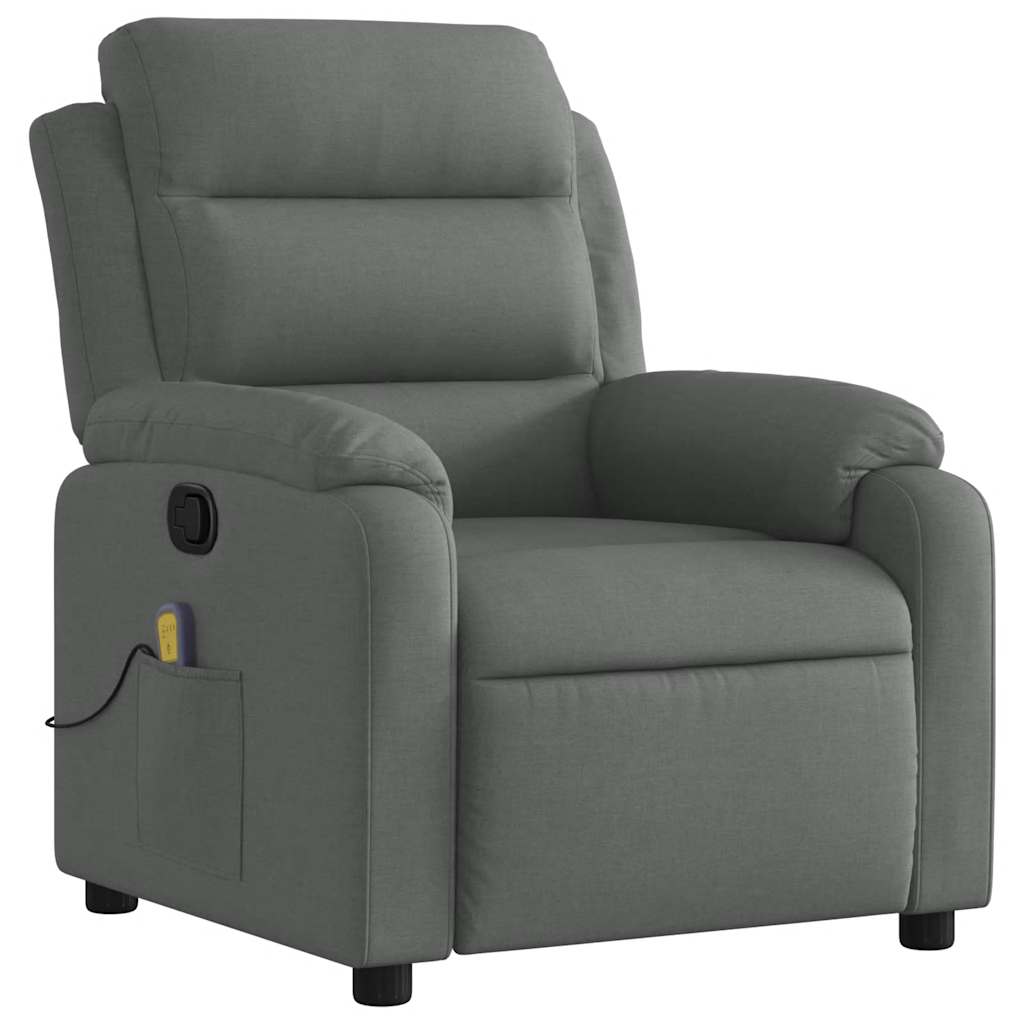 Vidaxl massagestoel in donkergrijze stof