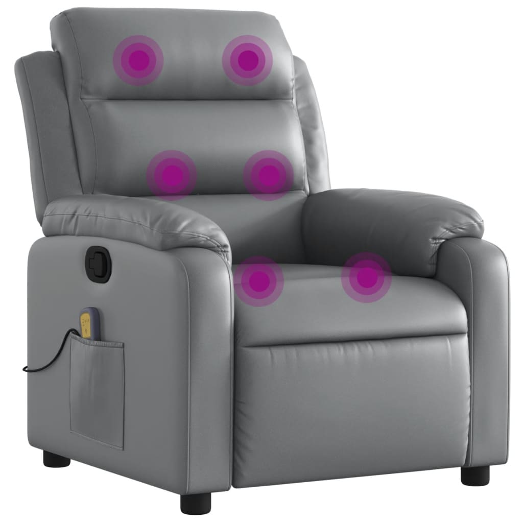 Vidaxl massagestoel van grijs kunstleer