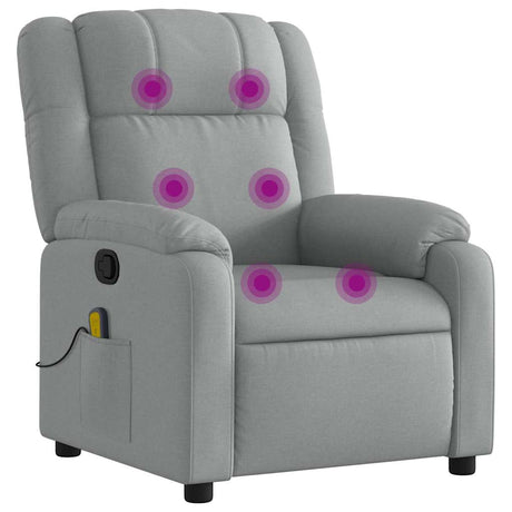 Vidaxl massagestoel met lichtgrijze stof