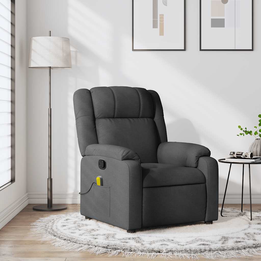 Vidaxl massagestoel in donkergrijze stof