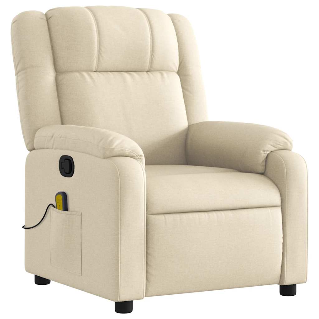 Vidaxl massagestoel met crèmekleurige stof