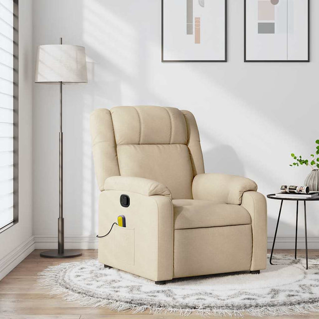 Vidaxl massagestoel met crèmekleurige stof