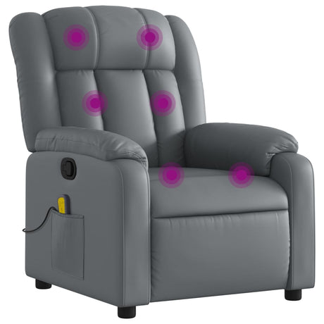 Vidaxl massagestoel van grijs kunstleer