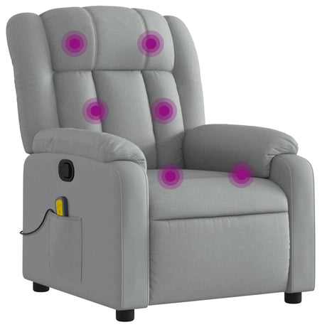 Vidaxl massagestoel met lichtgrijze stof