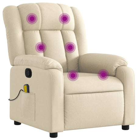 Vidaxl massagestoel met crèmekleurige stof