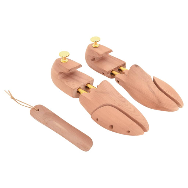 Vidaxl schoenspanner met schoenlepel eu 36-37 massief cederhout