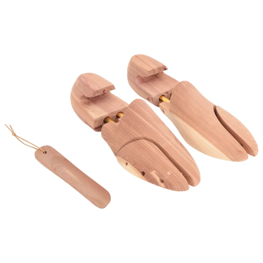 Vidaxl schoenspanner met schoenlepel eu 42-43 massief cederhout