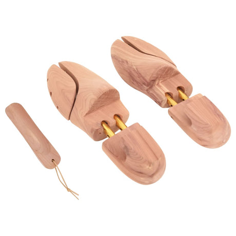 Vidaxl schoenspanner met schoenlepel eu 44-45 massief cederhout