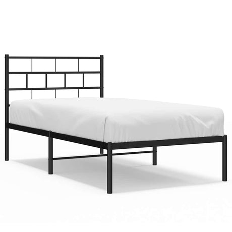 Vidaxl bedframe met hoofdbord metaal zwart 100x190 cm