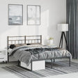 Vidaxl bedframe met hoofdbord metaal zwart 135x190 cm