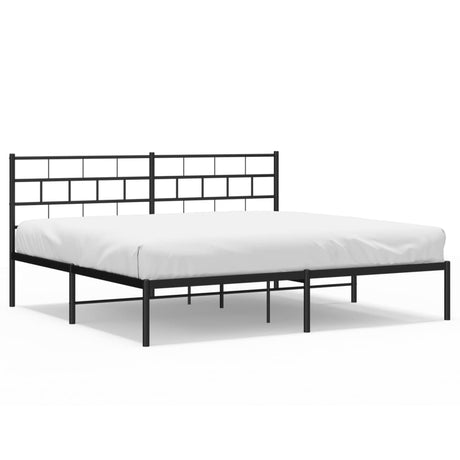 Vidaxl bedframe met hoofdbord metaal zwart 180x200 cm
