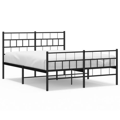 Vidaxl bedframe met hoofd- en voeteneinde metaal zwart 140x200 cm