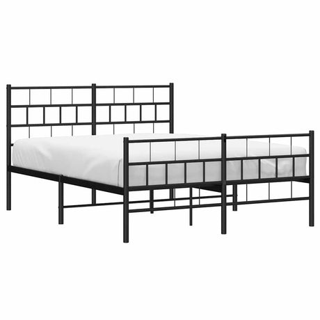 Vidaxl bedframe met hoofd- en voeteneinde metaal zwart 150x200 cm