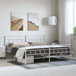 Vidaxl bedframe met hoofd- en voeteneinde metaal wit 183x213 cm