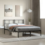 Vidaxl bedframe met hoofdbord metaal zwart 120x190 cm