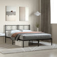 Vidaxl bedframe met hoofdbord metaal zwart 140x200 cm