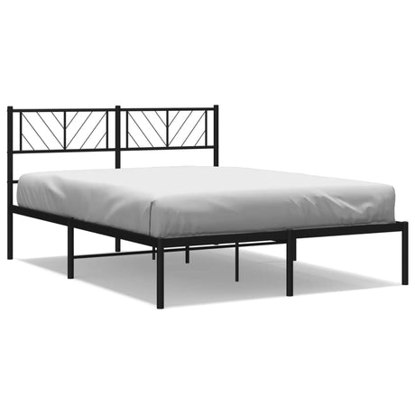 Vidaxl bedframe met hoofdbord metaal zwart 160x200 cm