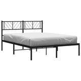 Vidaxl bedframe met hoofdbord metaal zwart 160x200 cm