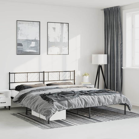 Vidaxl bedframe met hoofdbord metaal zwart 183x213 cm