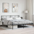 Vidaxl bedframe met hoofdbord metaal zwart 200x200 cm