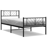 Vidaxl bedframe met hoofd- en voeteneinde metaal zwart 90x200 cm