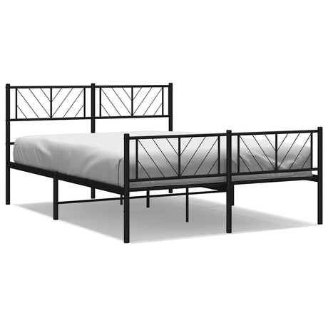 Vidaxl bedframe met hoofd- en voeteneinde metaal zwart 120x190 cm