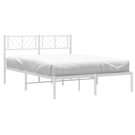 Vidaxl bedframe met hoofdbord metaal wit 140x200 cm