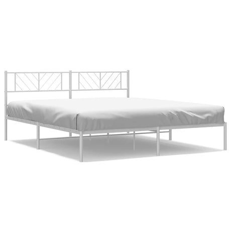 Vidaxl bedframe met hoofdbord metaal wit 183x213 cm