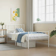 Vidaxl bedframe met hoofd- en voeteneinde metaal wit 107x203 cm