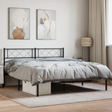 Vidaxl bedframe met hoofdbord metaal zwart 140x200 cm