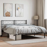 Vidaxl bedframe met hoofdbord metaal zwart 160x200 cm