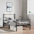 Vidaxl bedframe met hoofd- en voeteneinde metaal zwart 100x200 cm
