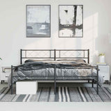 Vidaxl bedframe met hoofd- en voeteneinde metaal zwart 183x213 cm