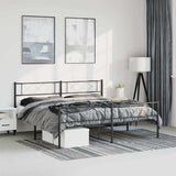Vidaxl bedframe met hoofd- en voeteneinde metaal zwart 193x203 cm