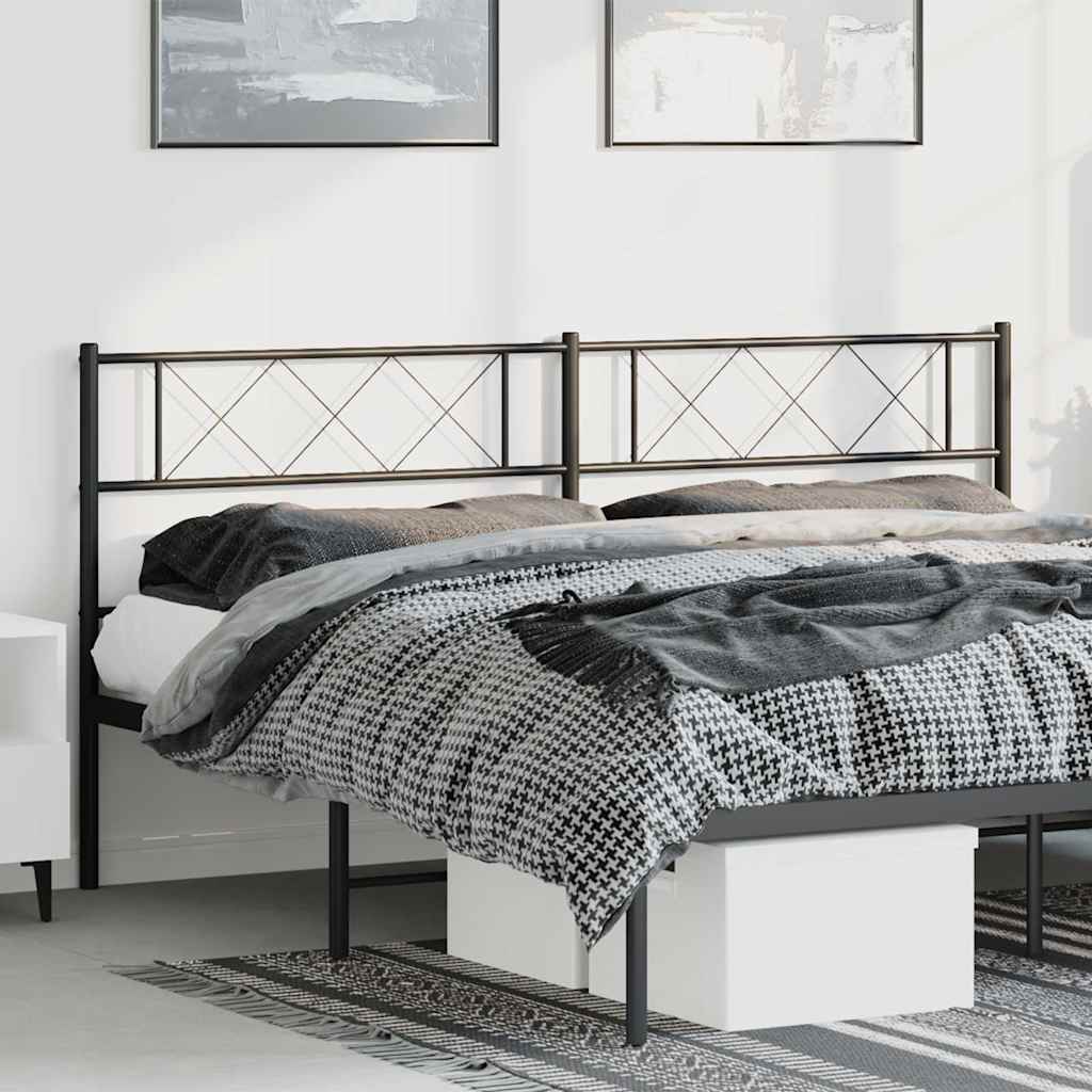 Vidaxl vervangend hoofdbord 193 cm metaal zwart
