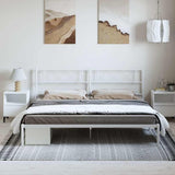 Vidaxl bedframe met hoofdbord metaal wit 183x213 cm