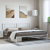 Vidaxl bedframe met hoofdbord metaal wit 183x213 cm