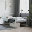 Vidaxl bedframe met hoofd- en voeteneinde metaal wit 107x203 cm