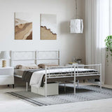 Vidaxl bedframe met hoofd- en voeteneinde metaal wit 150x200 cm