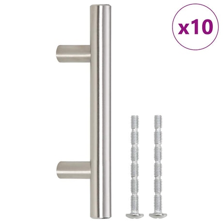 Vidaxl handvatten 10 st 64 mm roestvrij staal zilverkleurig