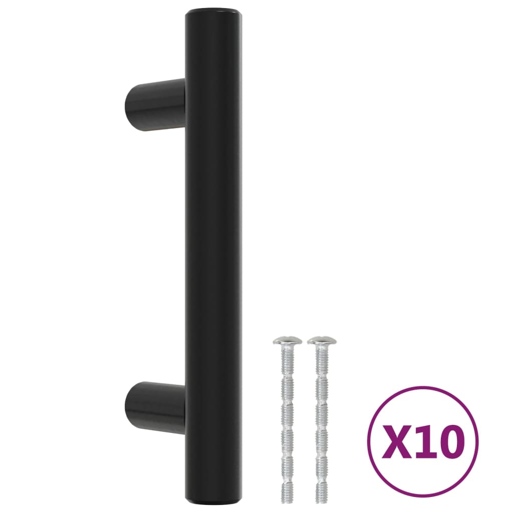 Vidaxl maneja 10 st 64 mm de acero inoxidable negro