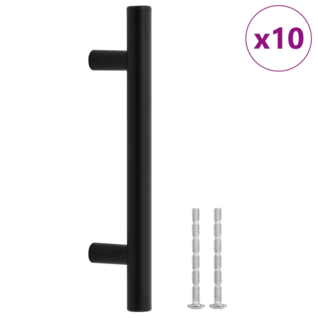 Vidaxl maneja 10 st 96 mm de acero inoxidable negro