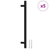 Vidaxl gère 5 st 192 mm en acier inoxydable noir