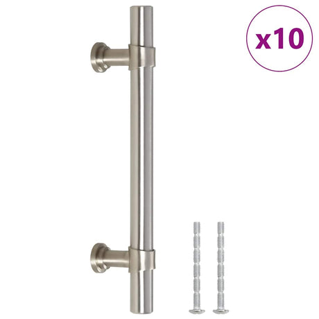 Vidaxl handvatten 10 st 96 mm roestvrij staal zilverkleurig