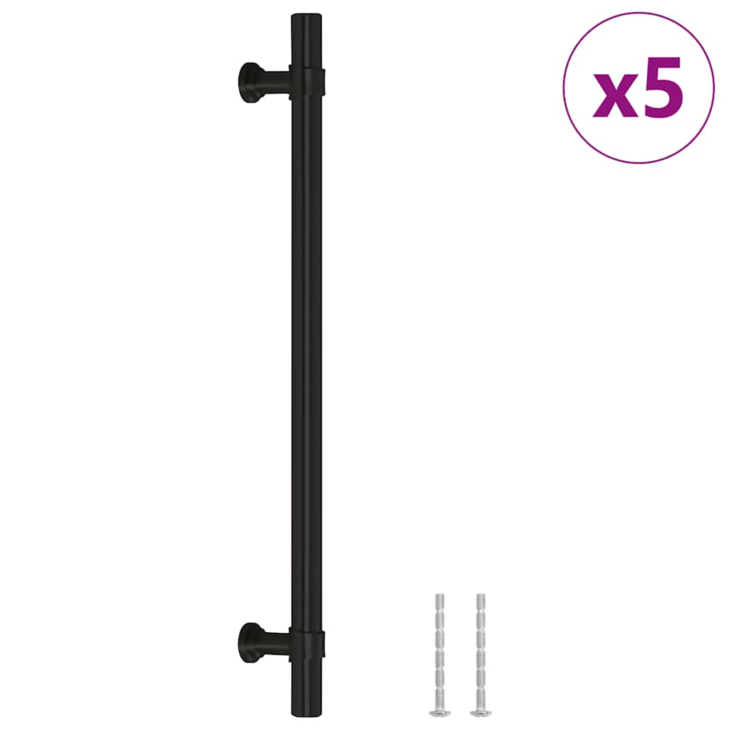 Vidaxl gestisce 5 ST 192 mm in acciaio inossidabile nero