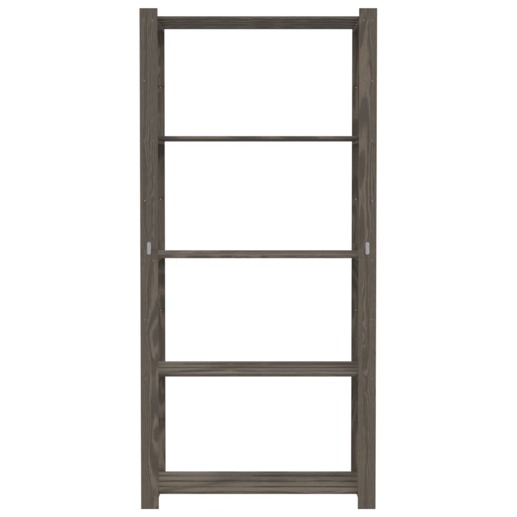 Vidaxl Storage Rack a 5 strati 80x38x170 cm Grigio in pino solido