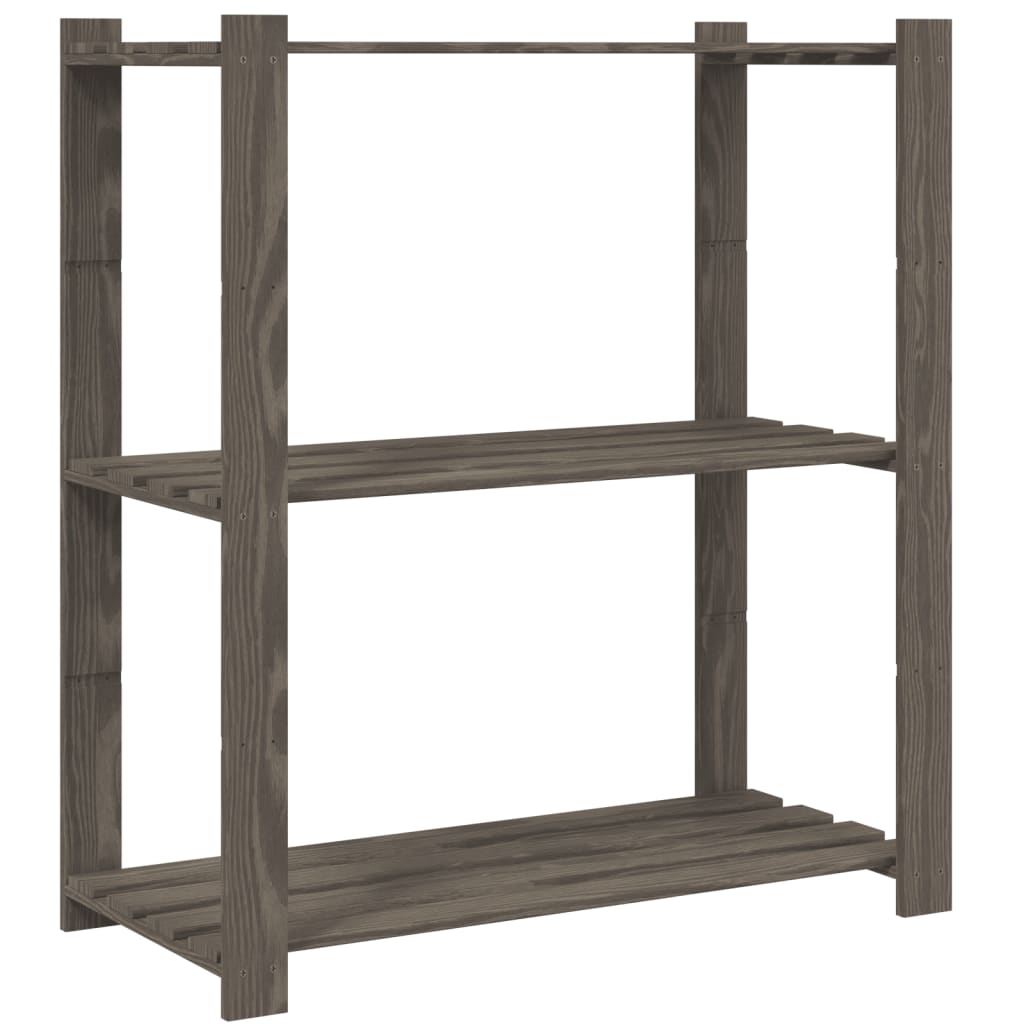 Vidaxl Storage Rack 3-lag 80x38x90 cm Solid fyrretræ grå grå