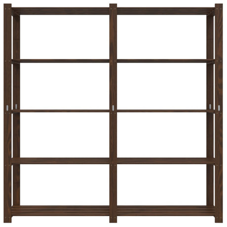 Vidaxl opbergrek 5-laags 170x38x170 cm massief grenenhout bruin