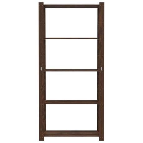 Vidaxl opbergrek 5-laags 80x38x170 cm massief grenenhout bruin