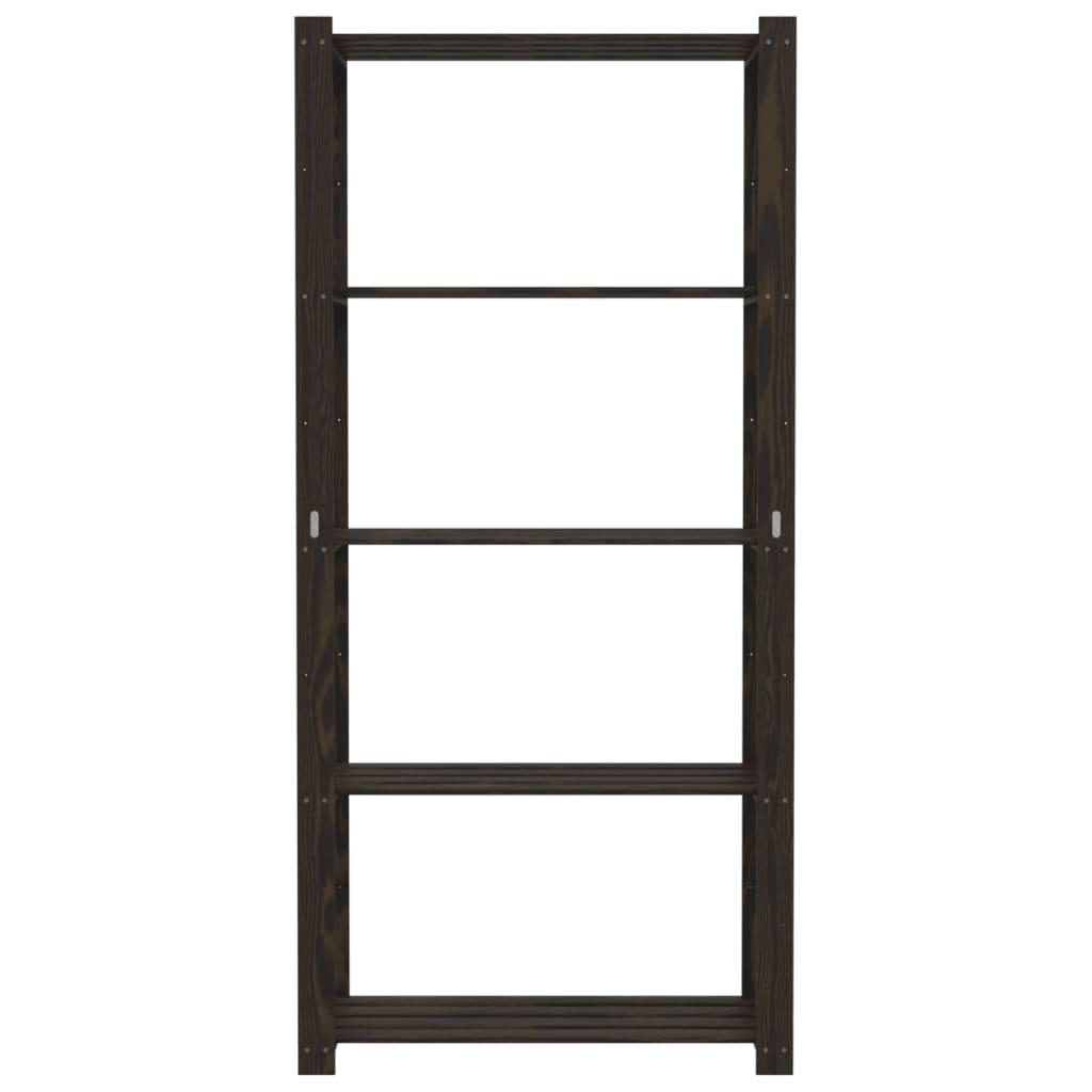 Vidaxl Storage Rack 5-lag 80x38x170 cm Solid fyrretræ sort